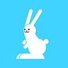 Vector clipart: Hare icon cartoon . rabbit animal